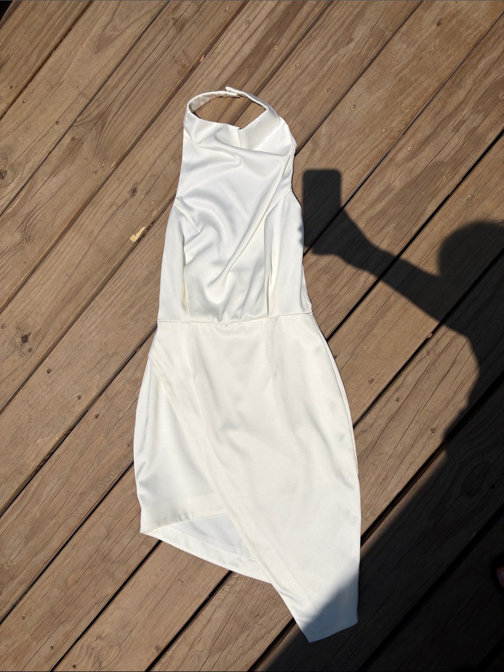 Elliatt Ivory Halter Camo Asymmetrical Dress
